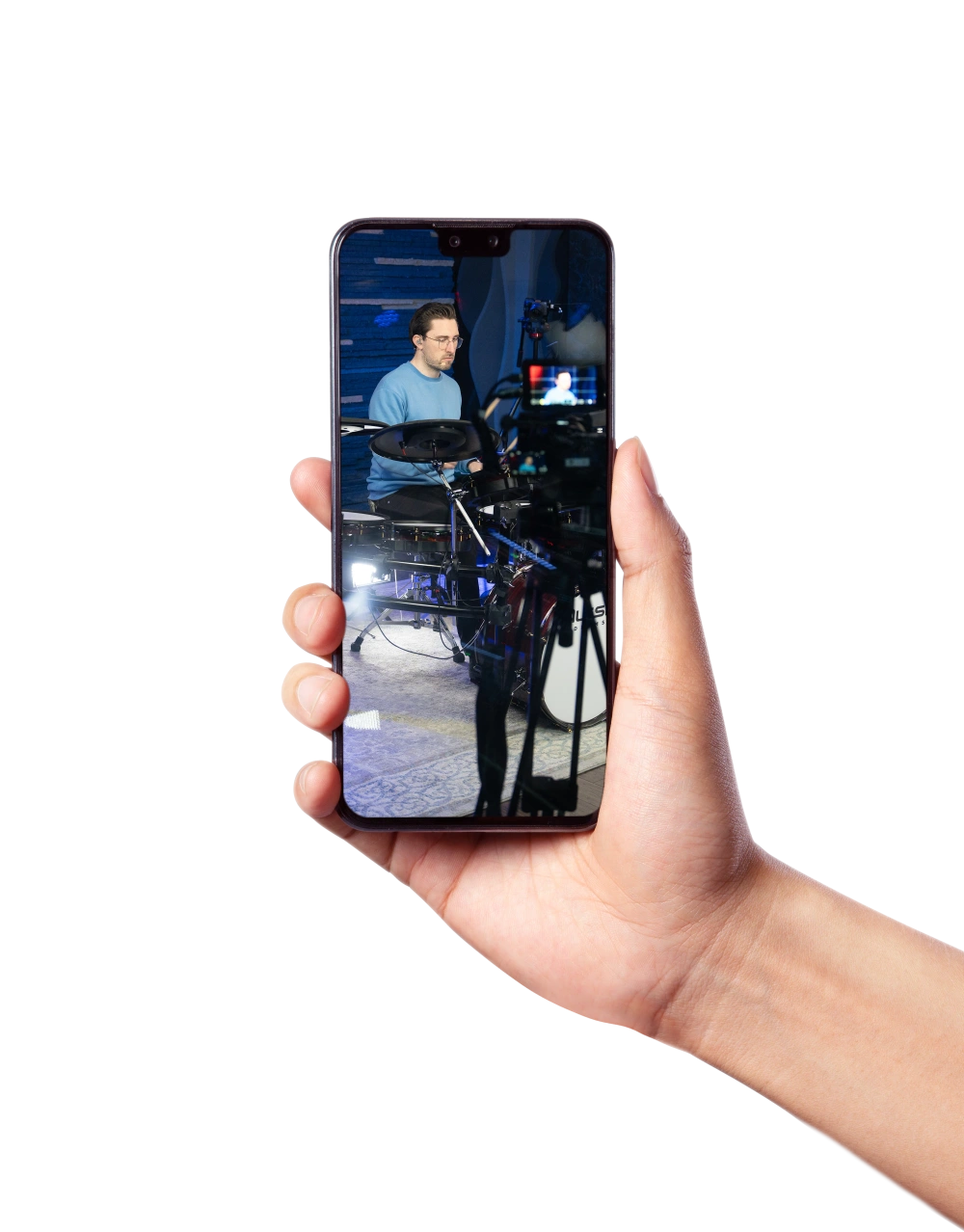 Hand holding mobile phone