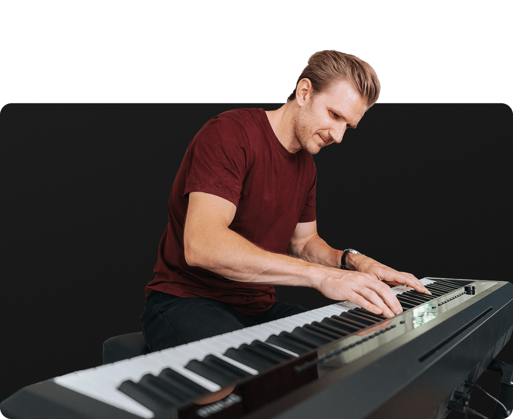 Pianist playing a keyboard