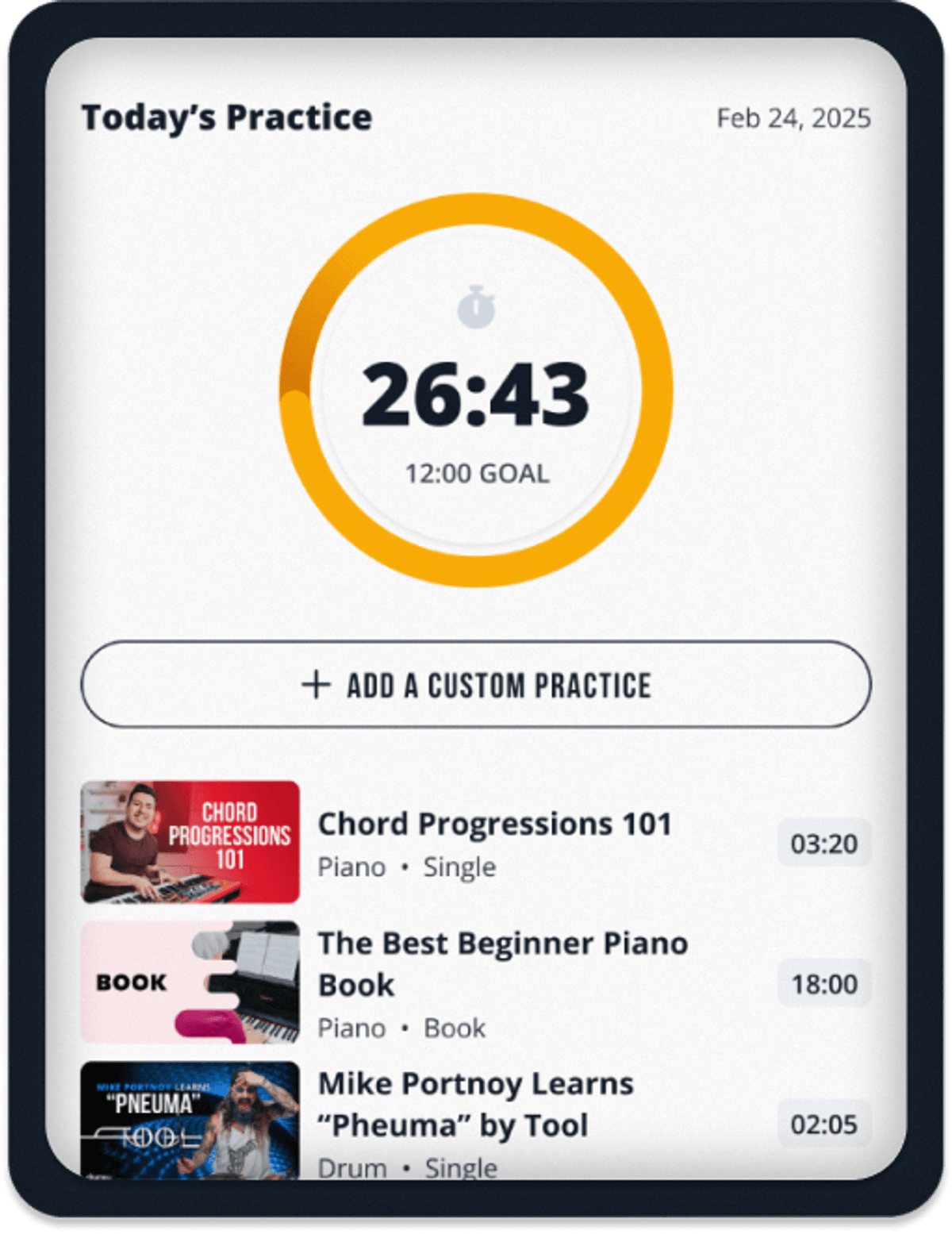 AUTO-TRACK <span class="text-musora-gold"> EVERY LESSON</span>