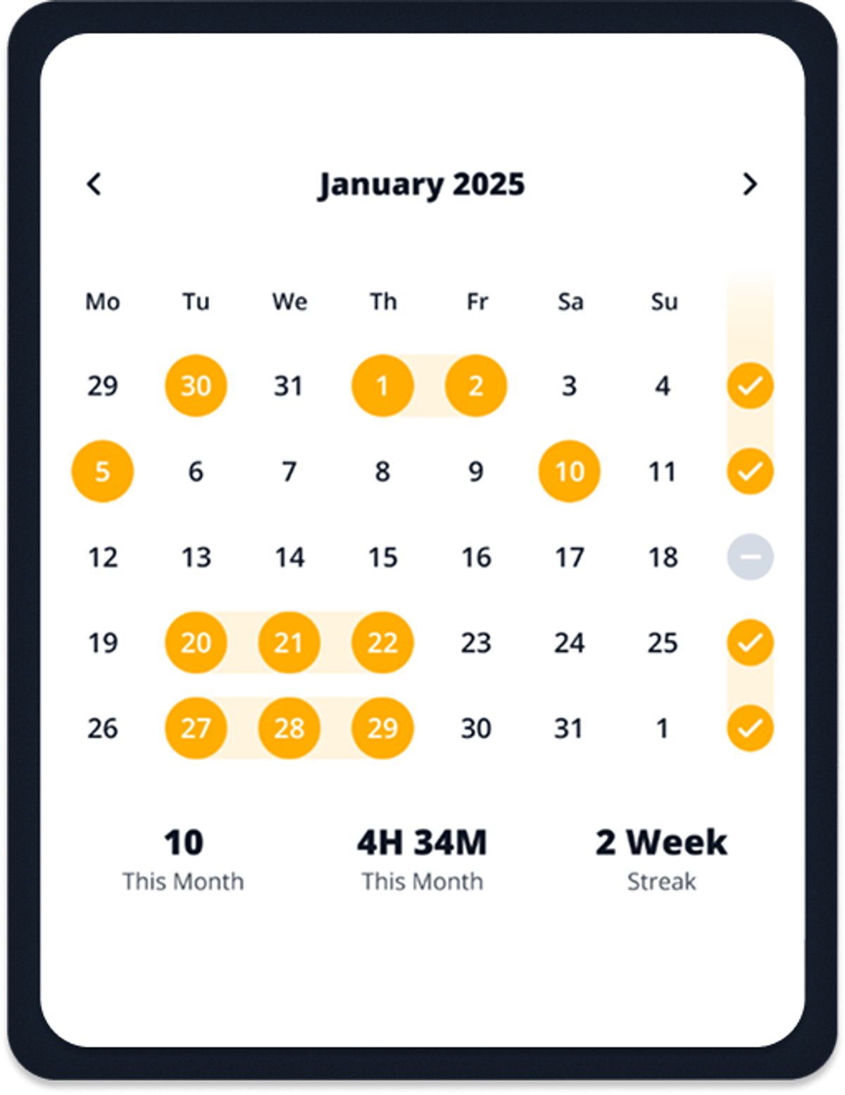 TRACK YOUR <span class="text-musora-gold"> PERSONAL STATS</span>