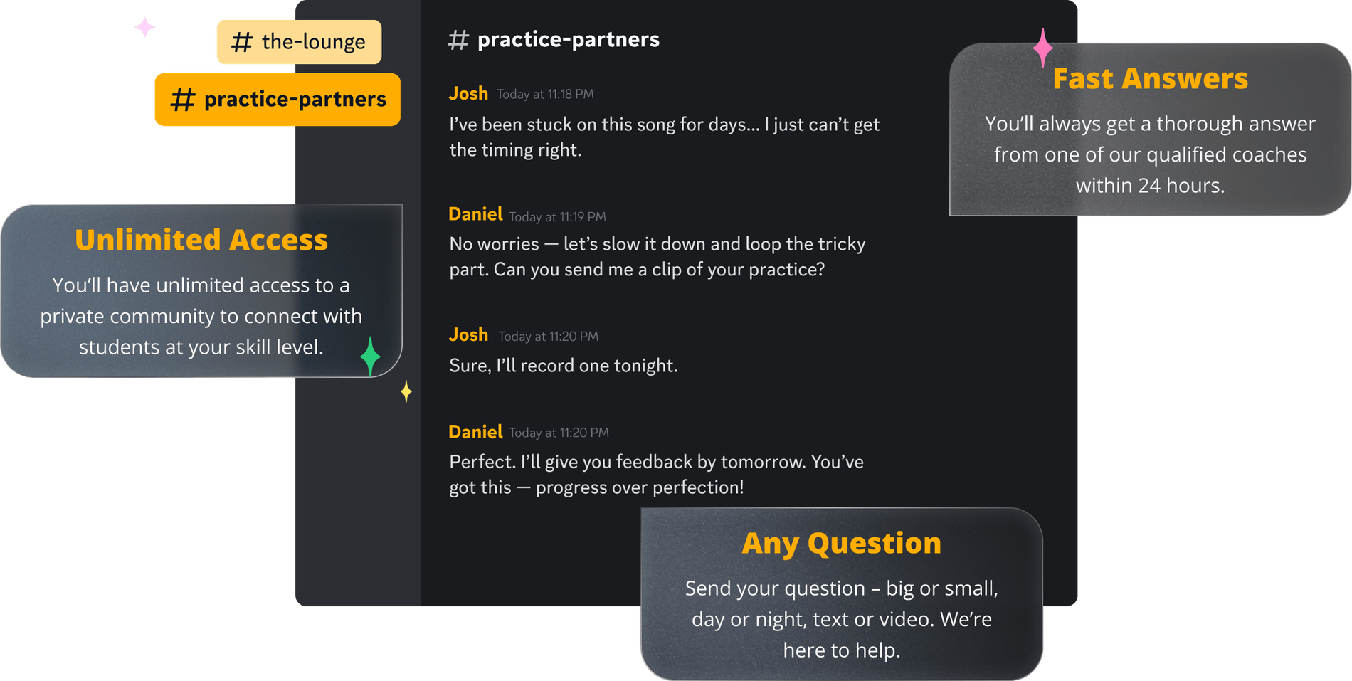 Discord Private Study Group Interface