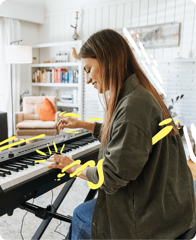 Woman playing piano