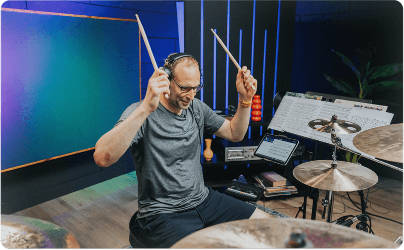 Petr Čech at drum kit