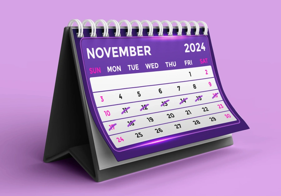 Calendar with 30 days